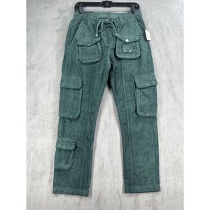 Free People Tahiti Cord Cargo Pants Size XSmall Green Drawstring